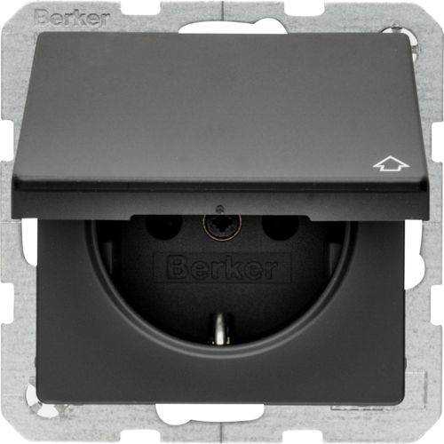 Berker 47516066 Steckdose SCHUKO mit Klappdeckel Q.1/Q.3/Q.7 anthrazit, samt Mesch Shop Berker 47516066 Steckdose SCHUKO mit Klappdeckel Q.1/Q.3/Q.7 anthrazit, samt Mesch Shop